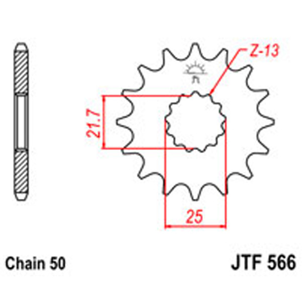 JT JT Gear Box Sprockets G/B 566-14T SUZ